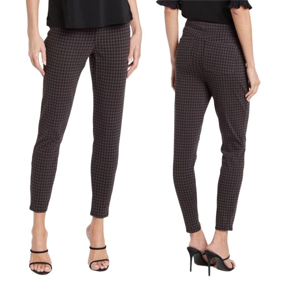 NWT SPANX Pull On Grey Black Houndstooth Ankle Jean-Ish Leggings Size Small